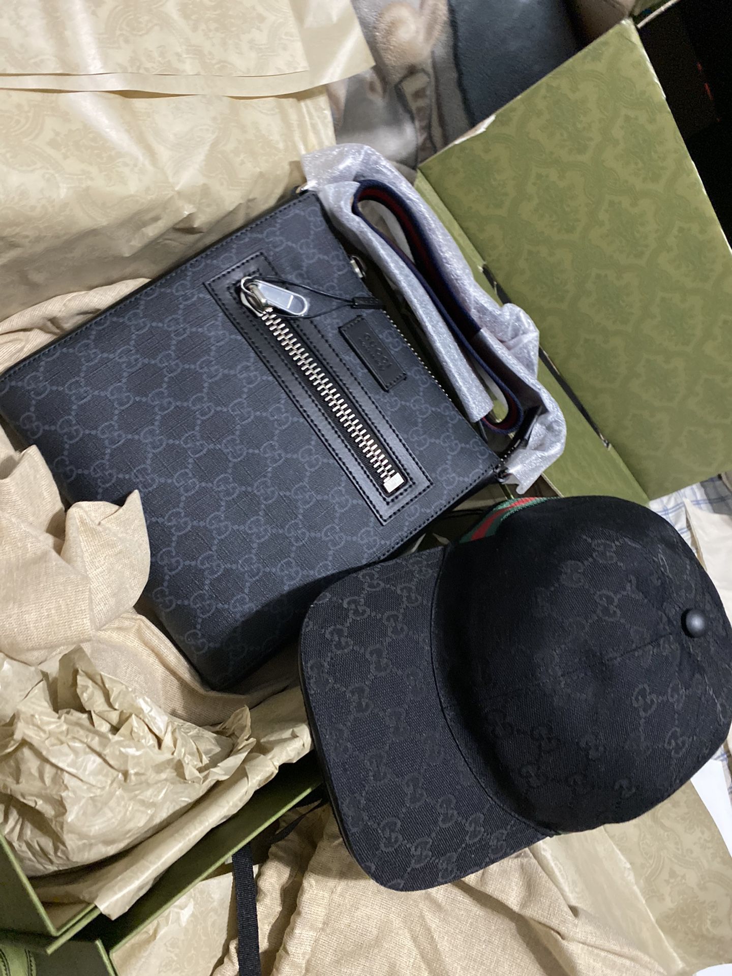 Gucci Shoulder messenger and Hat 