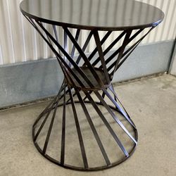 Wisteria indoor/ outdoor industrial metal spiral accent table