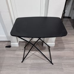 Black Adjustable Folding Table 26x18 – Height 25-28 in – Portable Desk