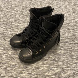 All Black Leather Converse Men’s Size 3
