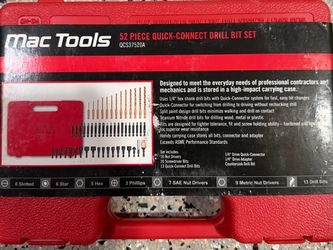 Mac tool 52 pc PIECE QUICK-CONNECT DRILL BIT SET