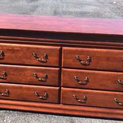 68”wx20”dx37”h Strong Solid Wood Heavy Good Condition Dresser