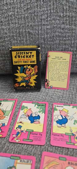 Jiminy Cricket Safety First Card Game Vintage