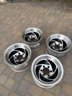 Vintage Swirl Turbine Rims – Set of 4 Aluminum Wheels