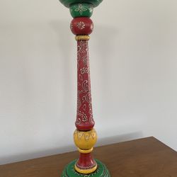 Wooden Pillar Candleholder 