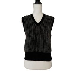 GAP Woman’s Cotton Knit Vest Sweater Pullover Neck Sleeveless Top, Sz L 