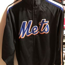 New York Mets Black Track Jacket Size Medium 