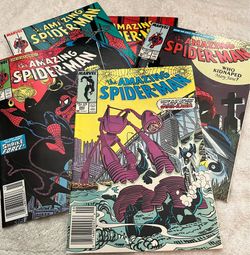 5  AMAZING SPIDER-MAN NEWSSTAND COMIC BOOKS