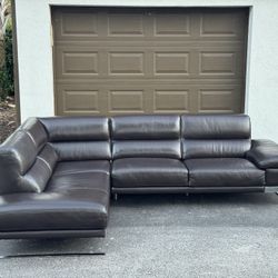 Sofa/Couch Sectional - Real Leather - Brown - Delivery Available 🚛