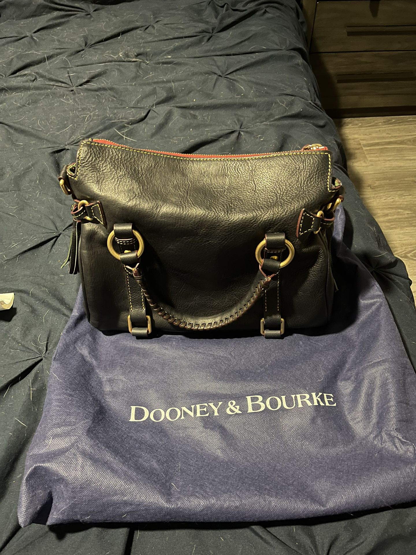 Dooney & Bourke Florentine Small  Leather Navy Satchel 