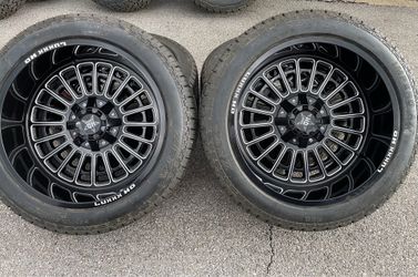 22x12 INCH HD LUXXX OFF-ROAD RIMS  6 LUG UNIVERSAL FITS CHEVY, FORD, NISSAN, NEW DODGE RAM AND NEW TUNDRA NEW TIRES  33x12.50R22 LT   PRICE NEGOTIABLE