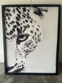 Black and white leopard wall art