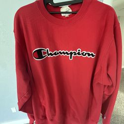 Champion Crewneck Sweatshirt – Red, Size Medium
