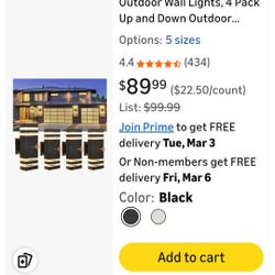 DARIISI Dusk to Dawn Outdoor Wall Lights 4 Pack Black