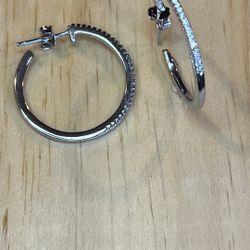 925 Silve Cz Diamonique Hoop Earring 