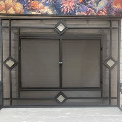 Black mesh Fireplace Screen 44inches w x 33.5inches H