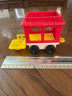 Vintage 1991 Fisher Price Little People Chunky Circus Zoo Train Car