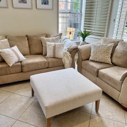 Couches & Oversized Ottoman - Living room Set