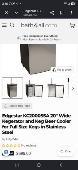 New Edgestar kc2000ssa Keg Fridge