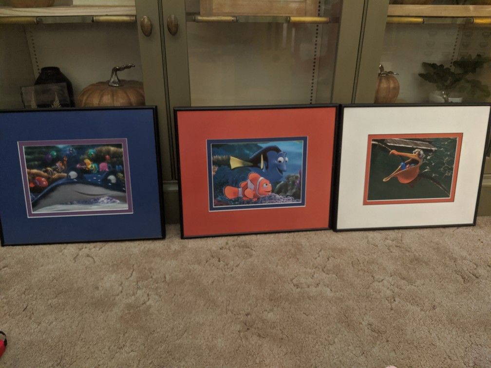 Finding Nemo Professionally Framed x3