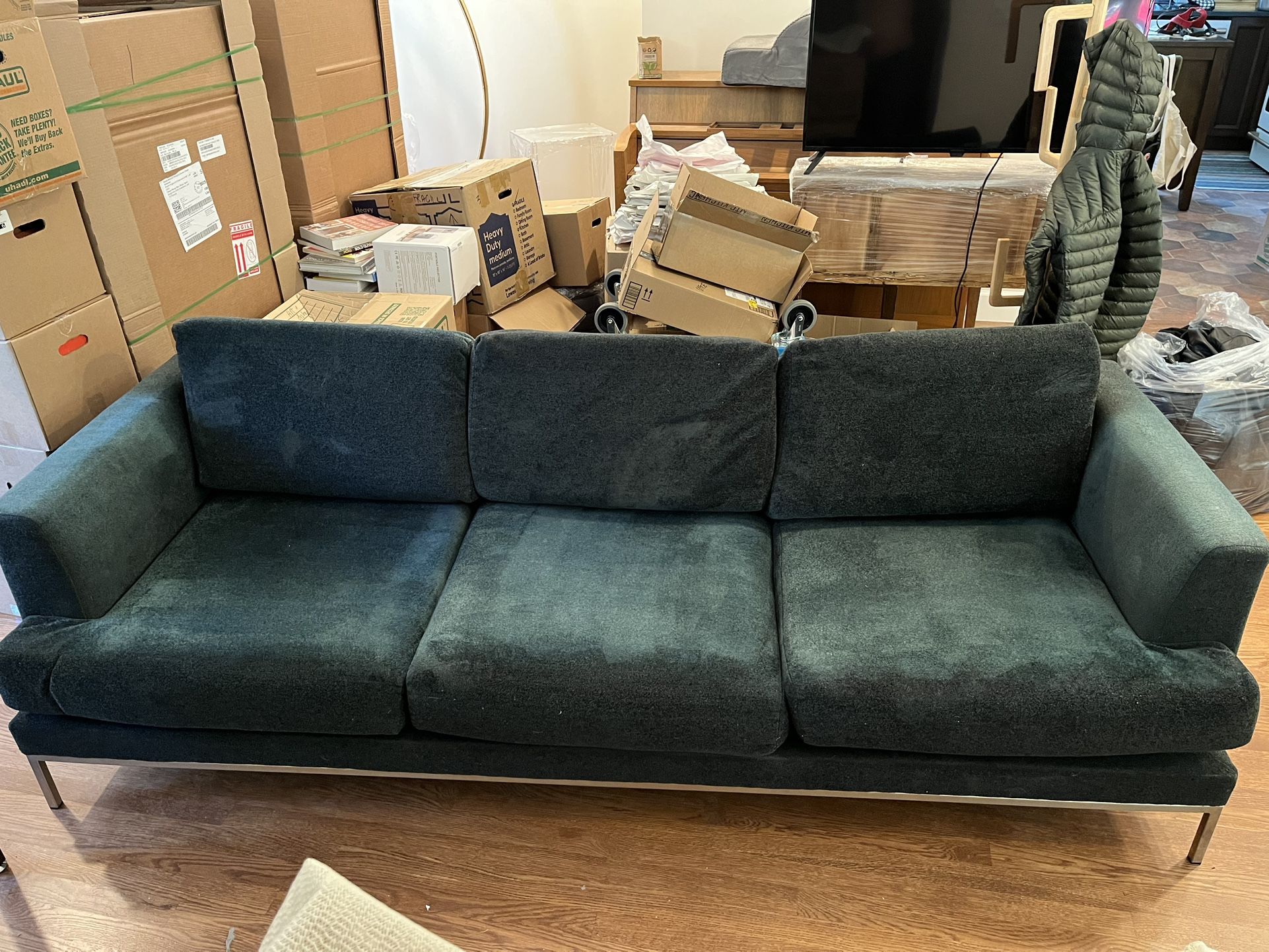 Custom Blue Couch Solid Base