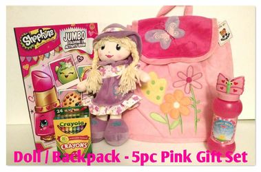 Doll & Backpack - 5pc Gift Set