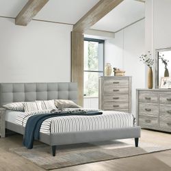 California King Size Tufted Bed With Orthopedic Mattress 
