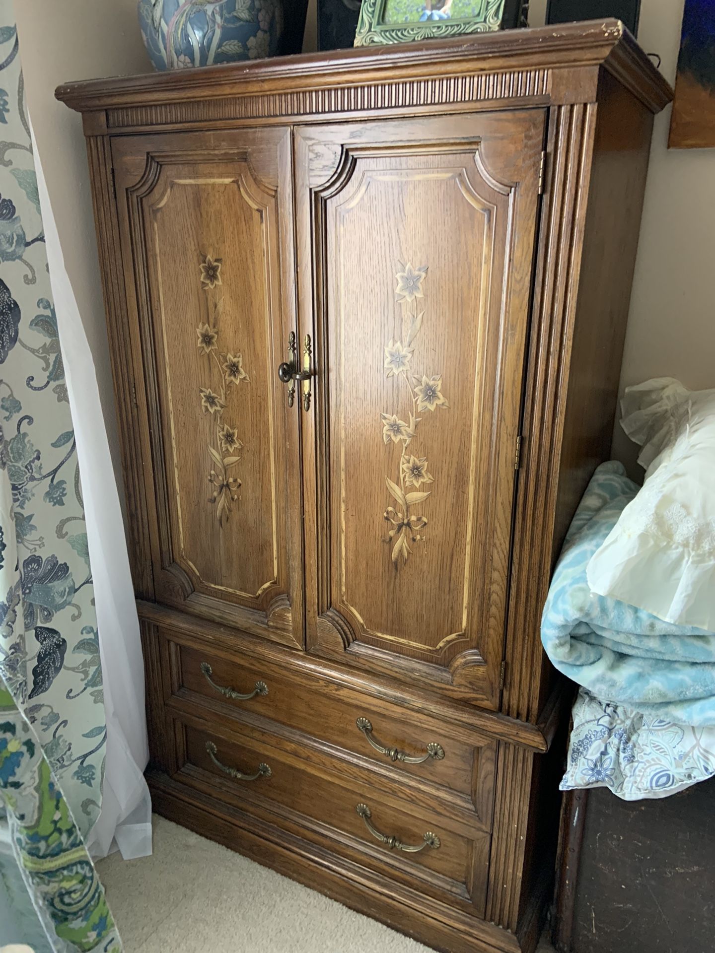 Sturdy All Wood Armoire, Pick Up Today Free