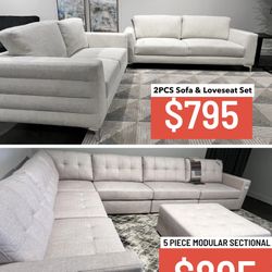 Sofa & loveseat Set ( Modern Home Furniture) 3 Colors To Choose From 