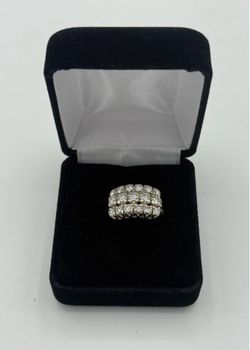 14K White Gold Diamond Anniversary Band Ring Size 5