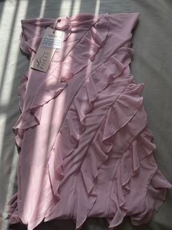 Nevali Bandeau Ruffle Detail Maxi Dress in Dusty Pink