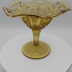 Beautiful Vintage Imperial Glass Compote/ Candy Dish With Belair Pattern 