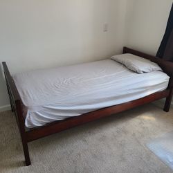 Twin Bed With Mattress And Study Table With Chair