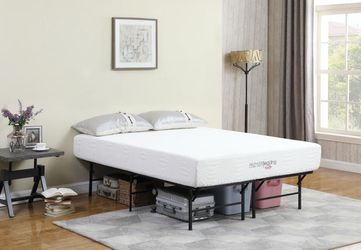 Queen Mattress Support Platform Bed Black &Gel memory foam mattress/New in box
