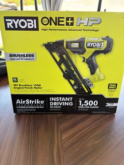 RYOBI ONE+ HP 18V Brushless Cordless 15-Gauge 34° Angled Finish Nailer (Tool Only)