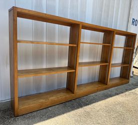 Stunning 7' Long Solid Wood Bookcase with Adjustable Shelves