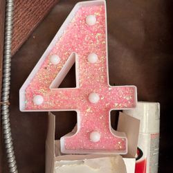 Number 4 Light Up Signs
