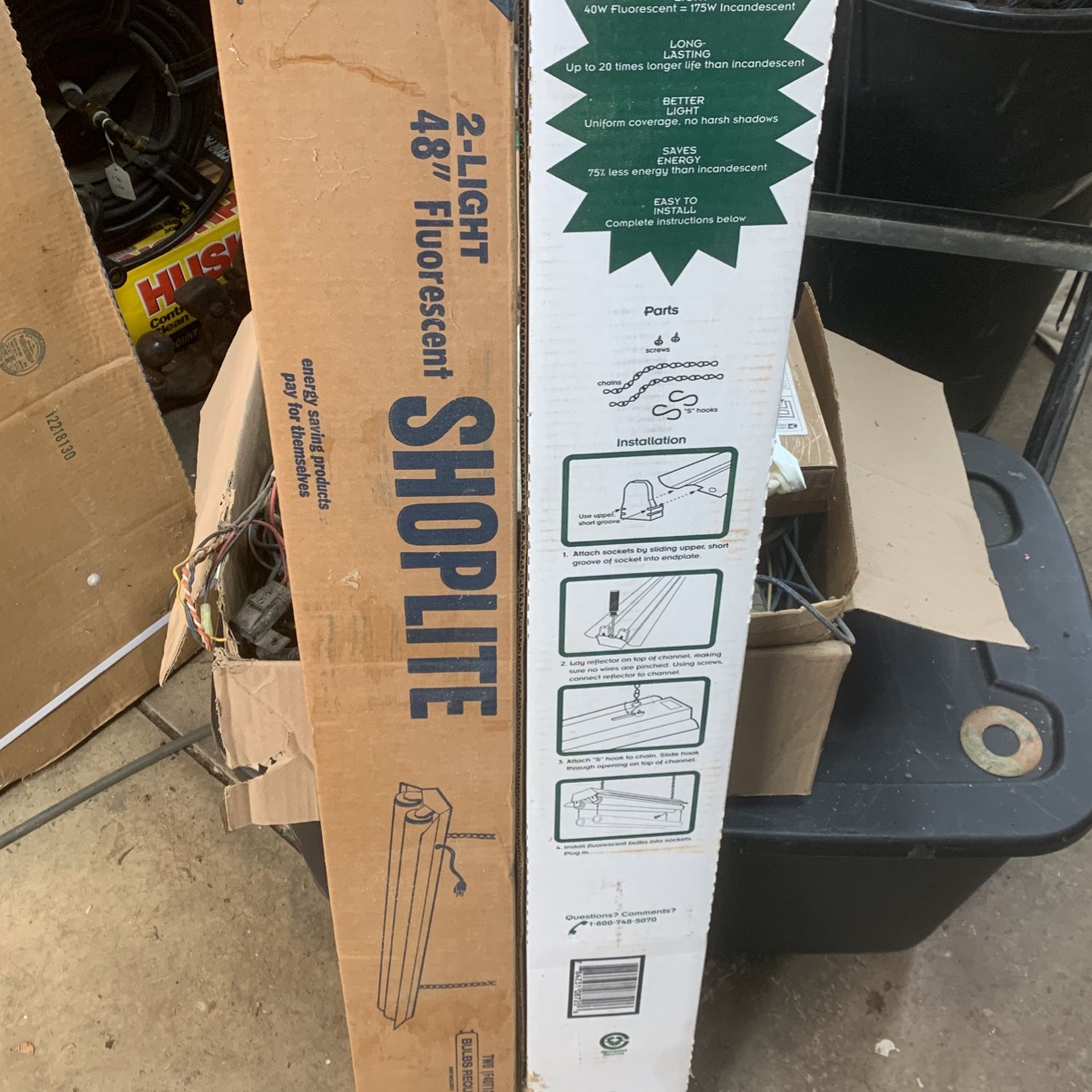 2- T-12 Fluorescent Shop Lights New