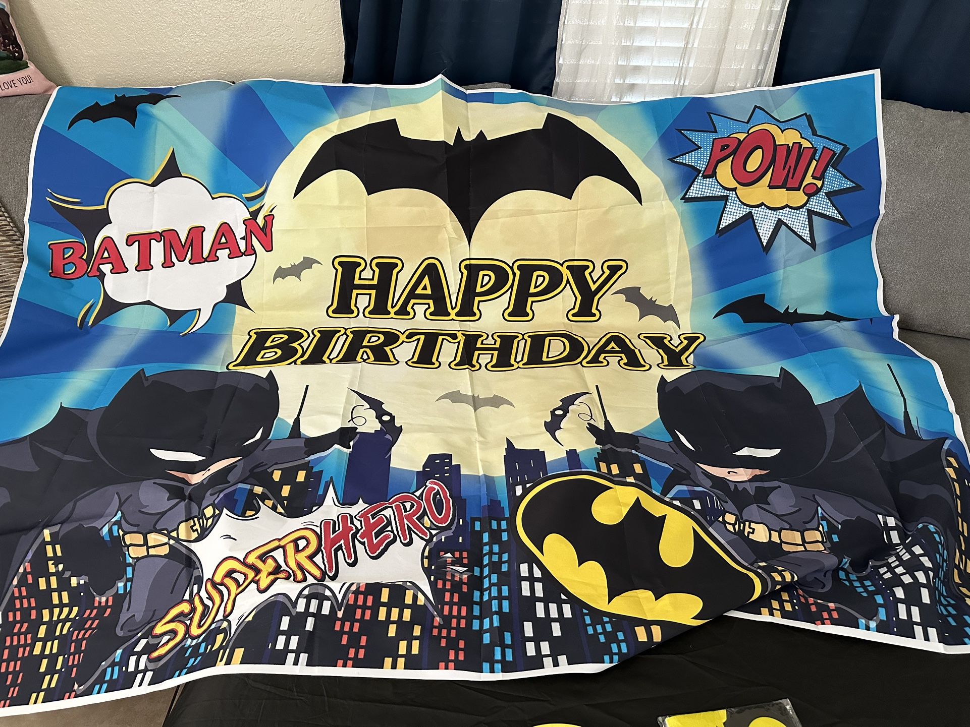 Very Large Batman Birthday Party Decoration Backdrop