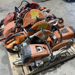 Pallet Of (8) Stihl Hilti Husqvarna Concrete Saws As-Is