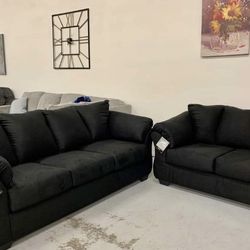Darcy Black Living Room Set ( sectional couch sofa loveseat options