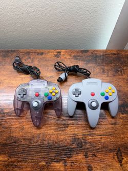 Set Of  2 Nintendo 64 Official OEM Wired Controller (NUS-005) Good Stick Tested