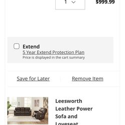 Leesworth Leather Power Recliner Set (3 Seat + Love Seat + 1 Seat)