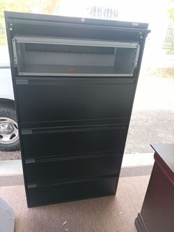 Uline commercial lateral 5 drawer cabinet
