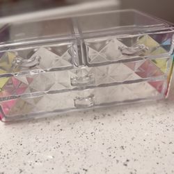 🌈 Iridescent/Rainbow Acrylic Storage Organizer - 3 Drawer Makeup/Jewelry Box