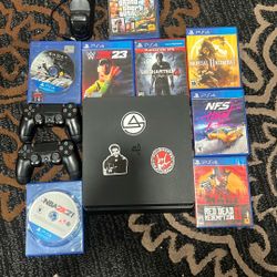 For Sale: PlayStation 4 PlayStation 4 in very good condition, lightly used and works like new. Comes with 2 controllers, 6–7 games included, and contr