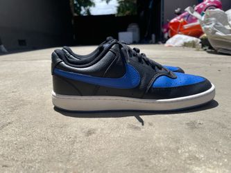 Black and blue Nike dunks