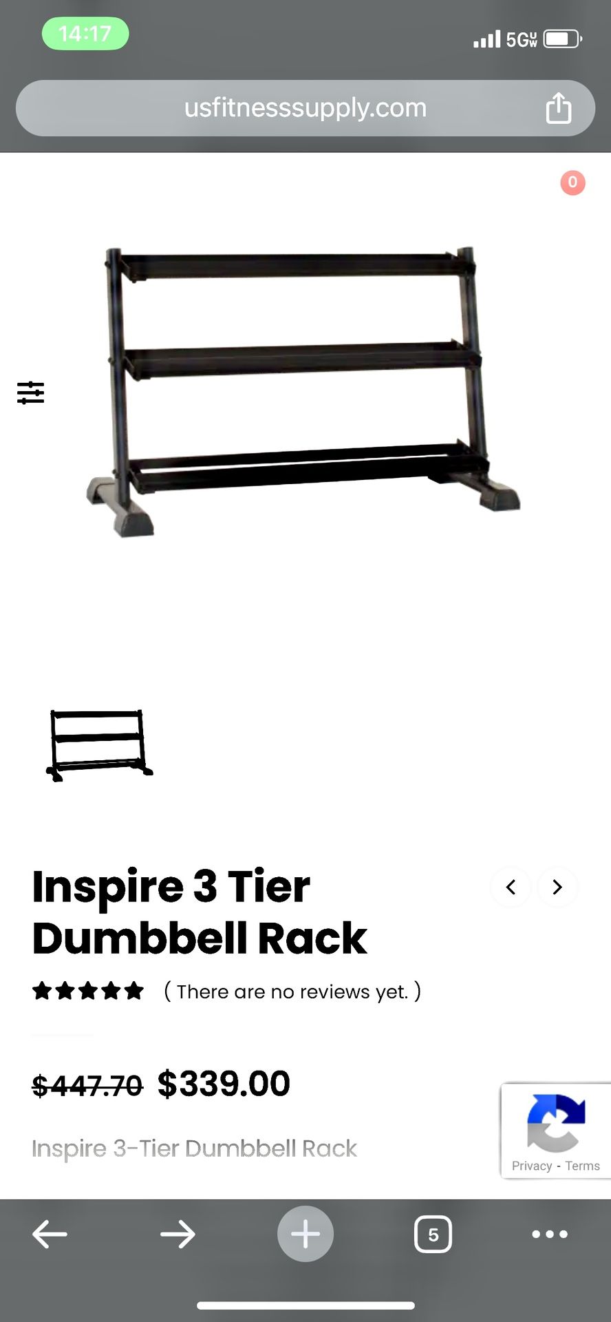 Inspire 3 Tier Dumbbell Rack Weight Rack