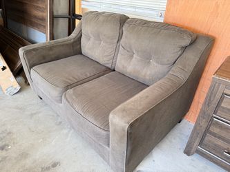 Gray Fabric Loveseat Sofa