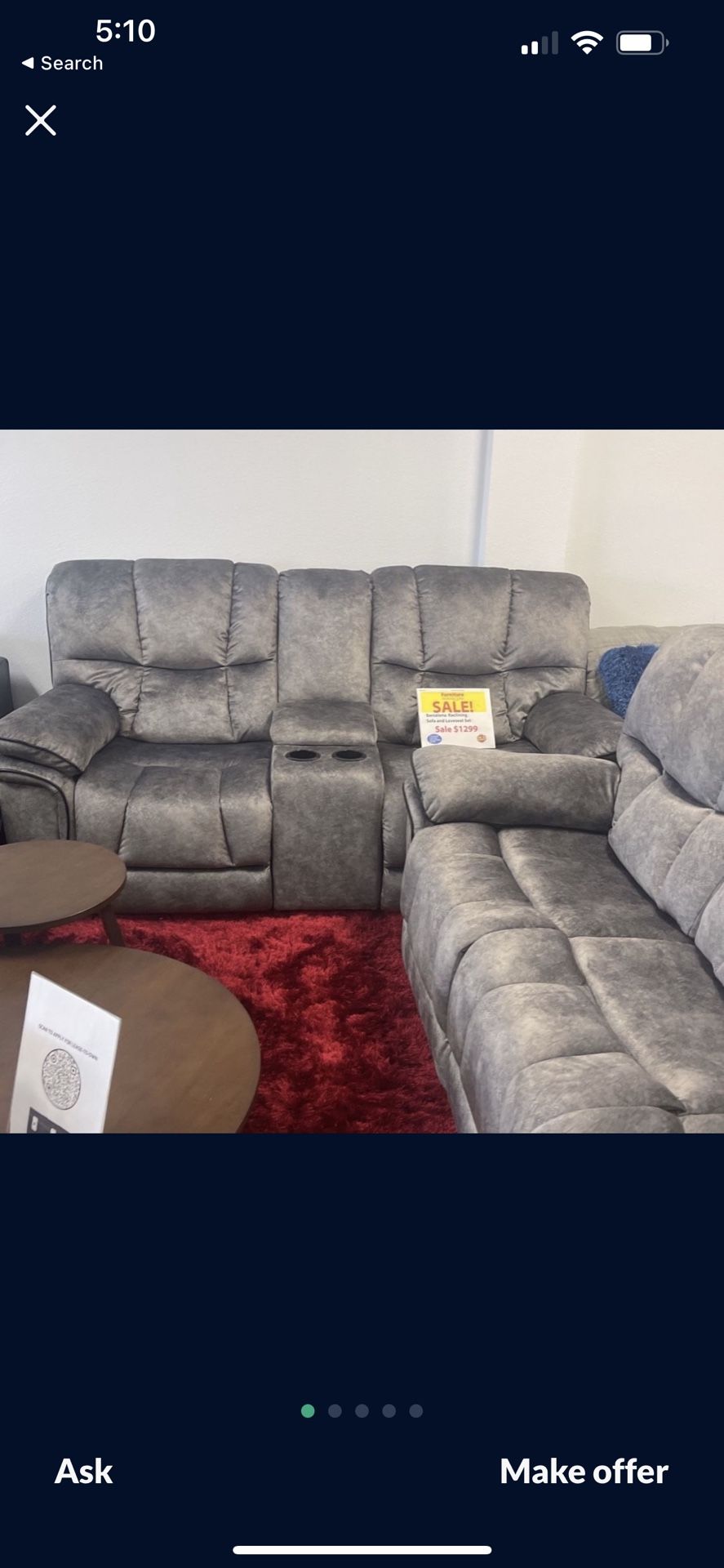 Grey Barcelona Loveseat And Sofa!1299!*SAME DAY DELIVERY*NO CREDIT NEEDED* for Sale in Lakeland